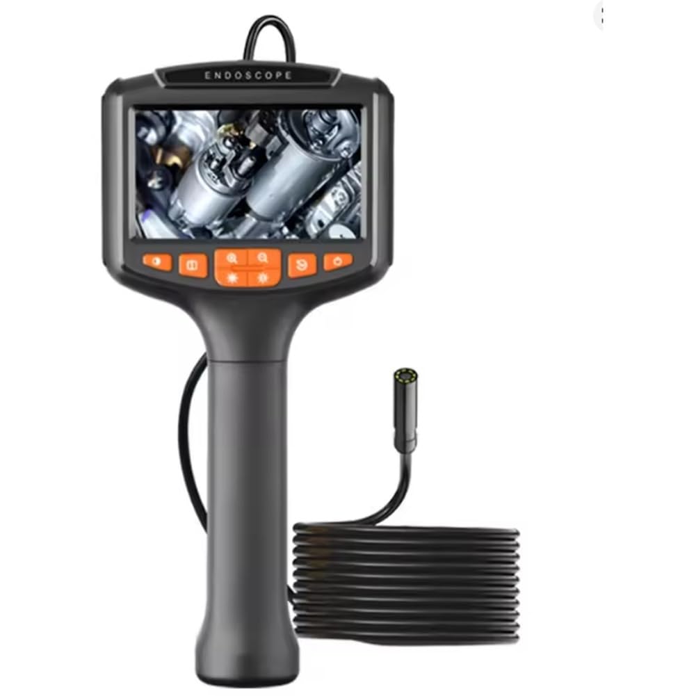 Aundhegrtt Industrial Borescope Inspection Pipe Sewer Channel Drain Automotive Endoscope with Two Cameras Dual Lens 1080p