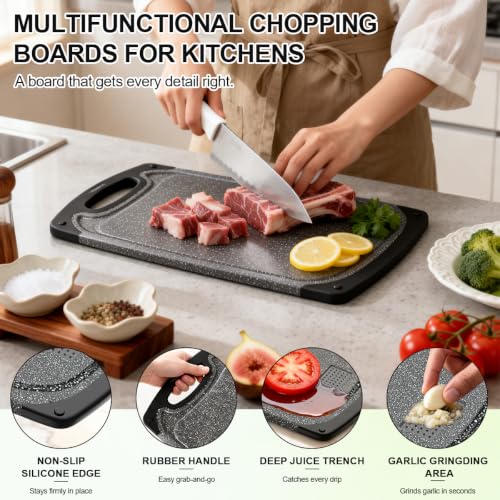 Viretang Plastic Cutting Boards Set of 3,BPA Free,Dishwasher Safe - Image 2