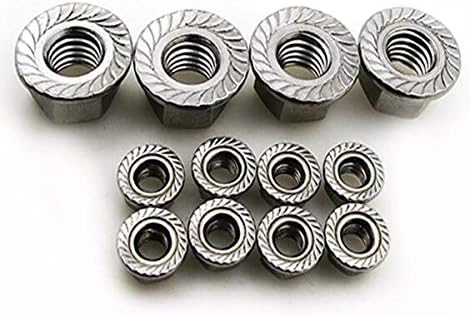 Generic 5pcs 201 stainless steel hex flange nut - (Size: M10 (5pcs))