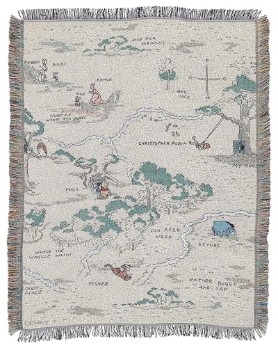 Image of Northwest Winnie The Pooh Woven Tapestry Throw Blanket, 48" x 60", Hundred Acre Woods