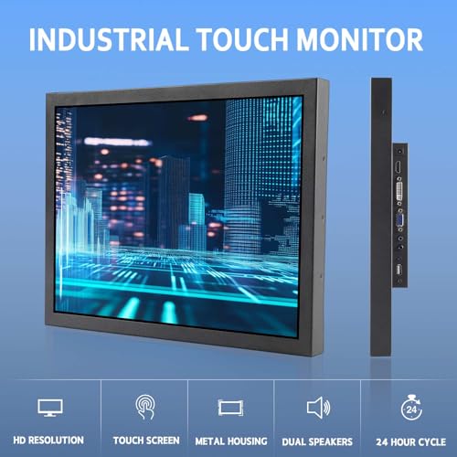 Image of VSDISPLAY 15'' 1000 Nits Industrial Touchscreen LCD Monitor 1024x768 | IPS Outdoor Display with H /D DVI VGA Video Input,High Brightness
