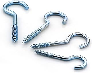 Mobestech Self-Tapping Hook 10 Pack Screw-in Hooks Ceiling Hook Jewelry Hooks question Mark Hook Ceiling Hanging Hook Threaded