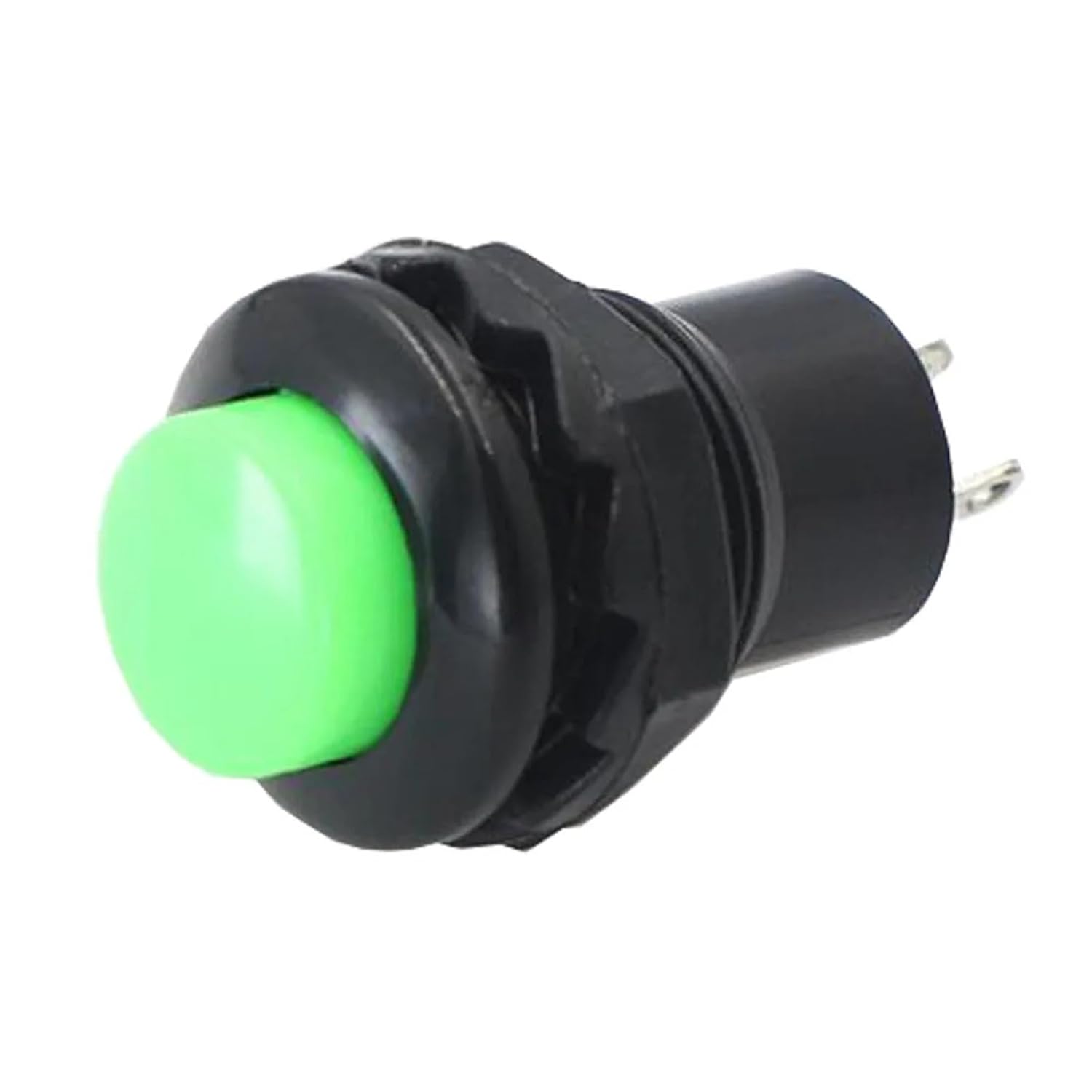 10Pcs 12MM Small Round Button DS-313 2 Pin Reset Without Lock Jog Power Switch Red/Green(Green-Single)