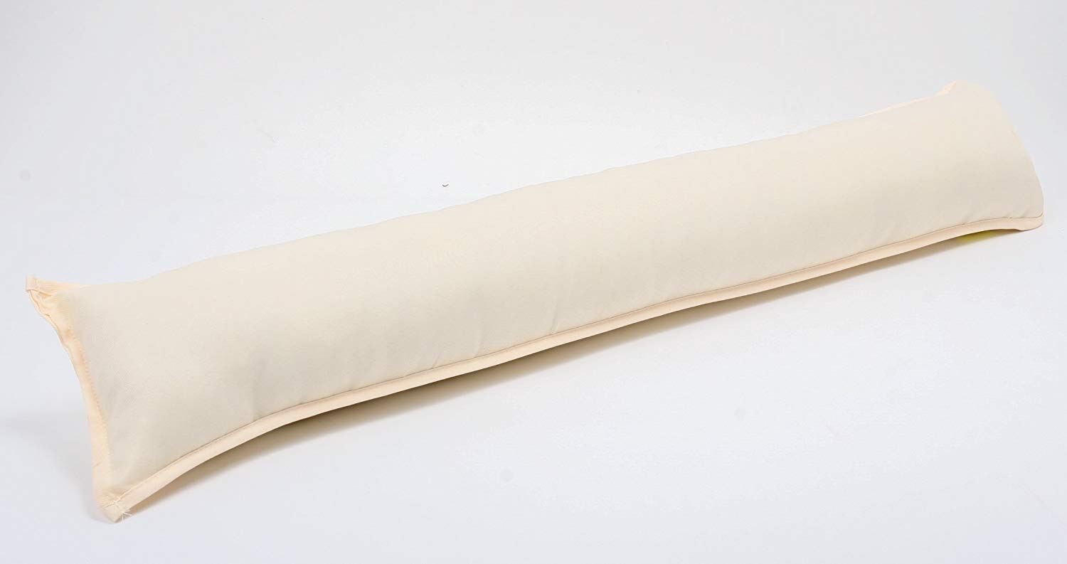 Amigozone Cream Plain Fabric Draught Excluder Decorative Door Or Window Draft Guard, Energy Saver (Set Of 1, )