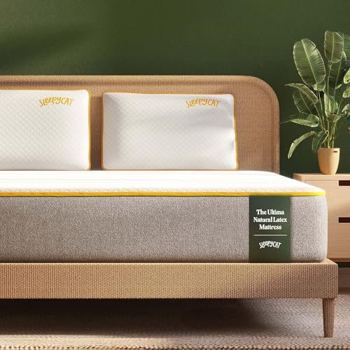 Image of SleepyCat Ultima Natural Latex Mattress - Medium Soft | eco-INSTITUT Certified - 100% Organic Latex | Washable Zipper Cover | (Small Size Bed, 84x36x10 Inches)