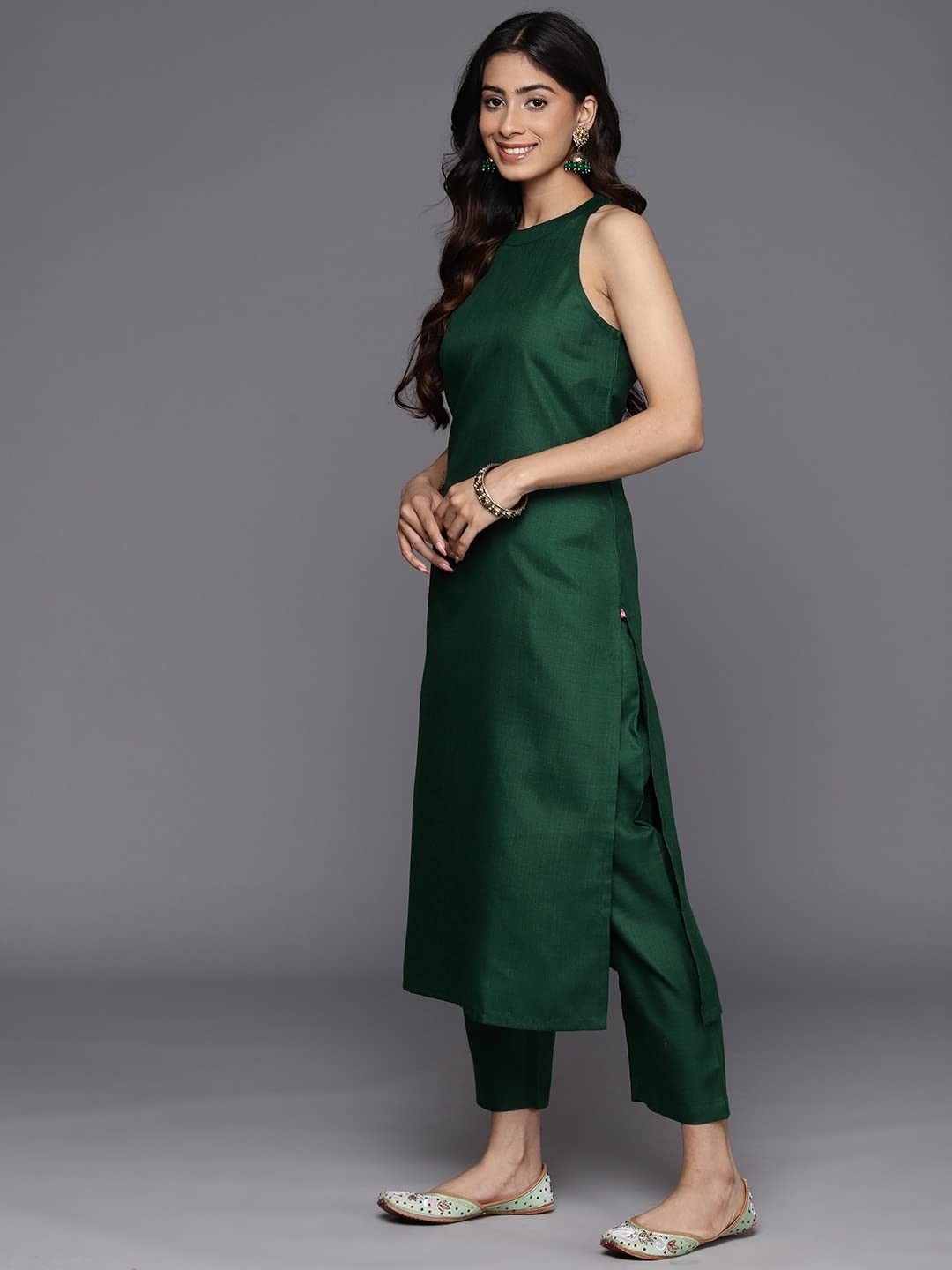 HSD Zestaw kurti dla kobiet w stylu indyjskim z dupatta indyjska odzież imprezowa zestaw kurta dla kobiet ze spodniami