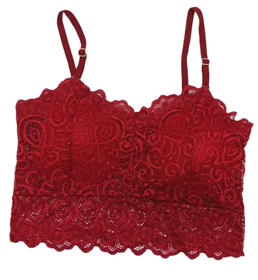 kamini Sheer Net Lace Maroon Bralette for Women Slip-On Soft Stretch Wireless Comfortable Lightly Padded Bra_60-picture-12