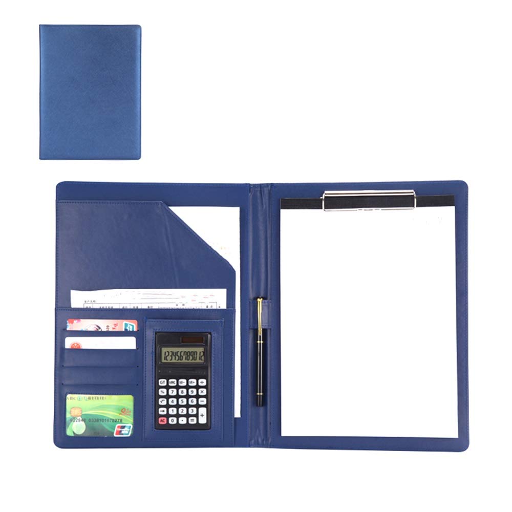 Cartella per conferenze, unisex, organizer per appunti, per riunioni di lavoro, formato A4, multifunzione, in pelle, per lavoro, documenti aziendali (marrone, 323 x 251 mm)