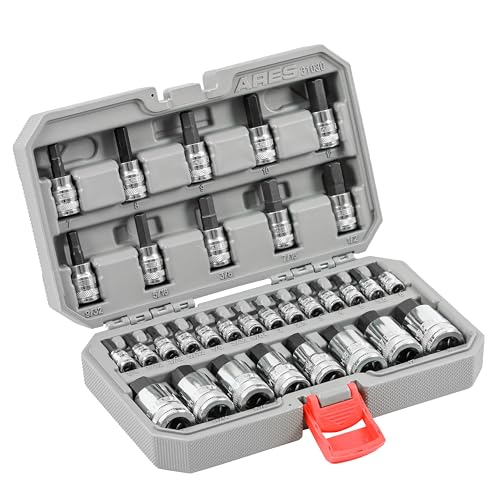 Image of ARES 31030 32-Pc Master SAE & Metric Hex Bit Socket Set - 1 /4,3 /8,1 /2-In