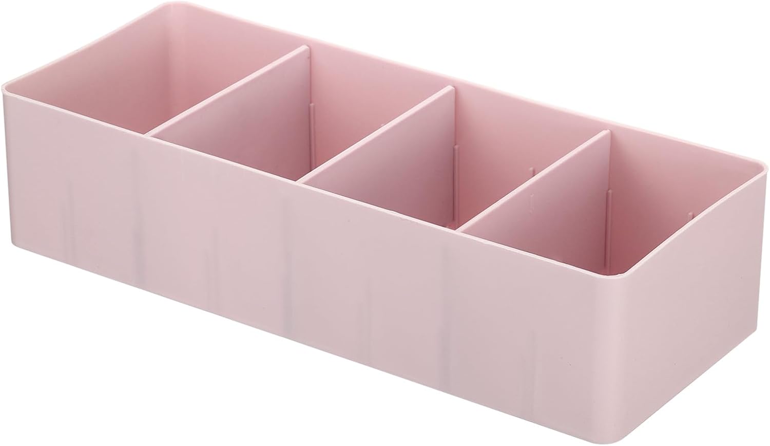PATIKIL Plastic Tea Box, 4 Compartments Tea Bag Organizer Coffee Bag Storage Container for Kitchen Pantry Cabinet Countertop, Pink