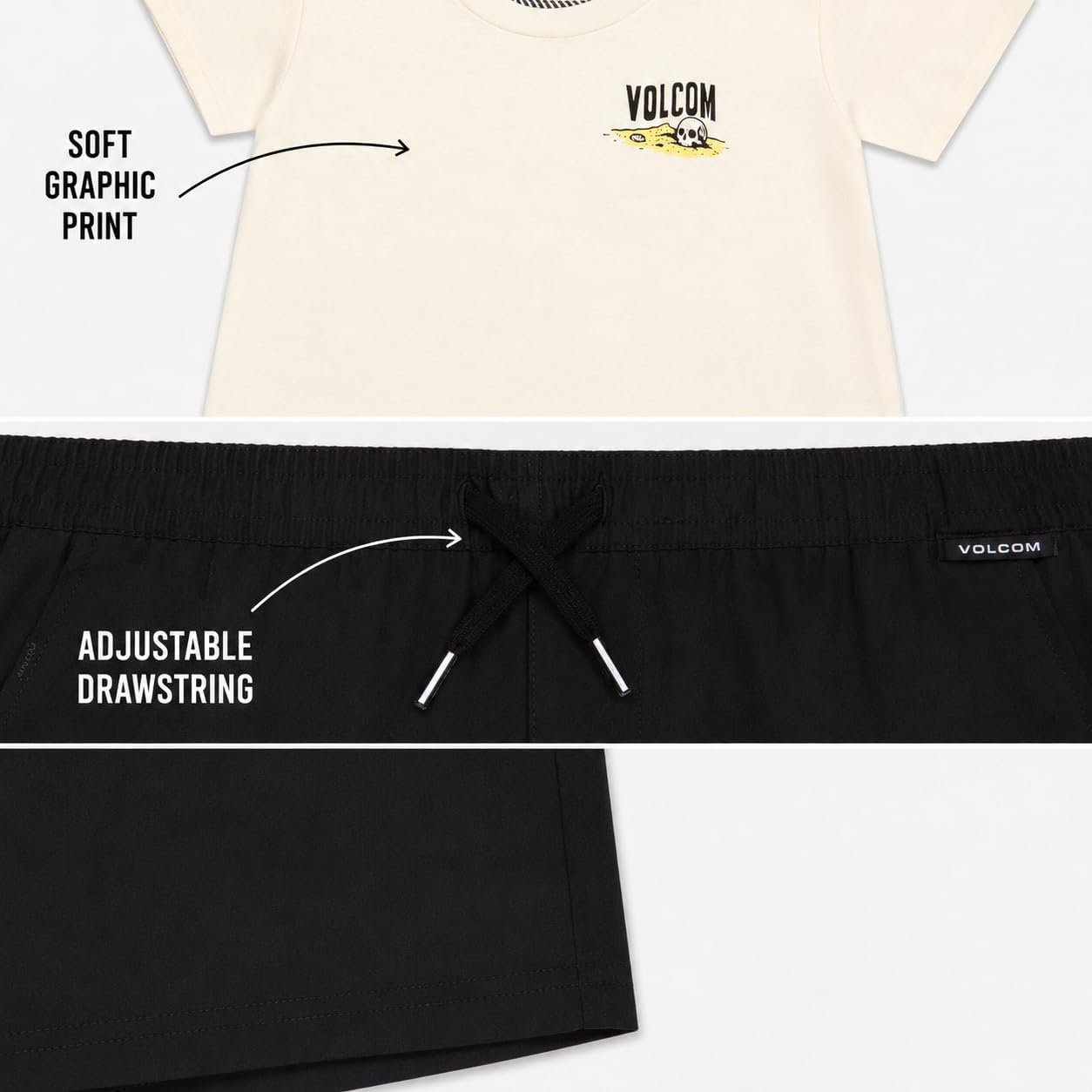Volcom Toddler Baby Boys Graphic Tee & Tech Stretch Shorts Set Short Sleeve image 4