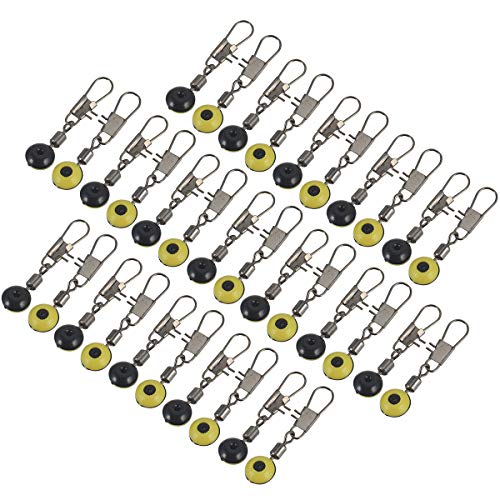 Abaodam 100 peças de furadeira de pesca com clipe de gancho giratório, conector, sinker deslizante