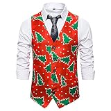 Qienjn Gilet Hommes Impression 3D Vêtements De Noël Veste De Costume Pour Hommes Automne Et Hiver Vacances Loisirs Fête Gentleman Élégant Slim Fit Nouveau Gilet Hommes A0-11 XL