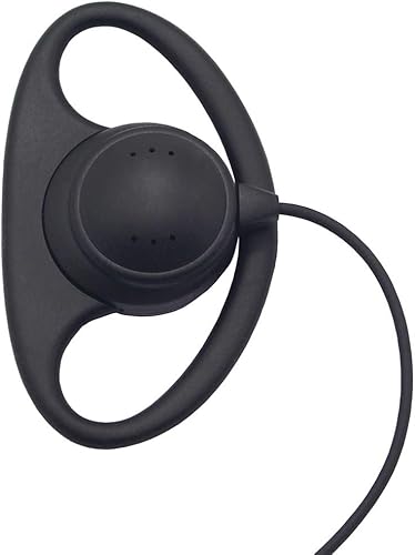 Miniatura 4 de Auricular en forma de D de 2 pines PTT Mic para Baofeng UV-5R BF-888S Arcshell Retevis H-777 RT21 RT22 Kenwood Radio de 2 vías (paquete de 2)