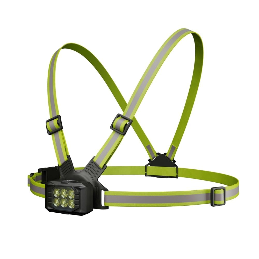 LUMEFIT Laufleuchte für Läufer, 900 Lumen Brustleuchte, USB-C-aufladbar, reflektierendes Tragesystem, 120° Verstellbarer Lichtkegel – ideal zum Gassigehen, Wandern und Campen.