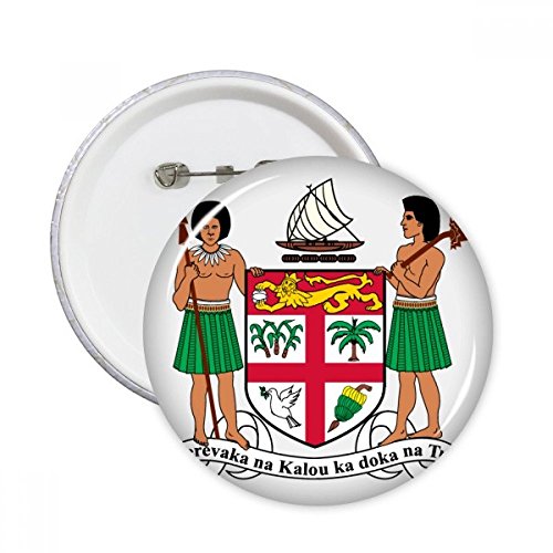 Badge national Fidji pins rond emblème vêtement XXL décoration 5 pièces multicolore