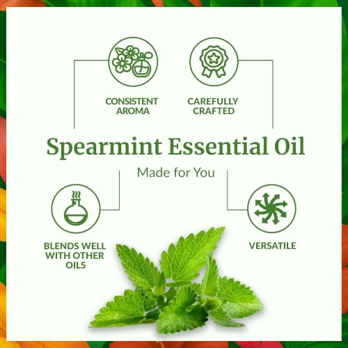Image of SVA Spearmint Essential Oil, Glass Bottle with Dropper, 4 Fl Oz (118 ml) | Spearmint Essential Oil for Diffuser, Room Spray, Skin Care, Hair Care, Massage, Soap Making, Candle Making, Fragrance & DIY
