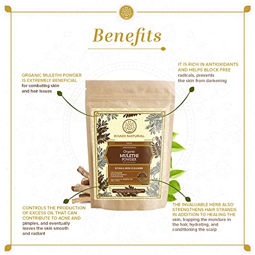KHADI NATURAL Mulethi Organic Powder Pack of 2 (2x100gm) 200gm - Image 5