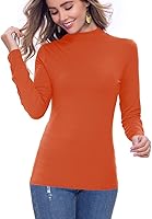 Vista 3 de Camisas de manga larga para mujer, cuello alto, ajustadas, básicas, elásticas, ligeras, de capa