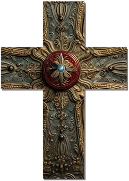 Miniatura 16 de Imahoocool Arte espiritual de madera rústica, cruz, iglesia, decoración de habitación para el hogar