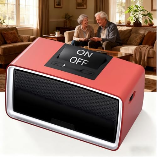 Simple MP3 Player with Large Buttons & Easy Operation, Audiobook Player Ideal for Elderly, The Hearing Impaired, Dementia/Alzheimer's Patients, Audio Player with 32GB TF Card (Red)