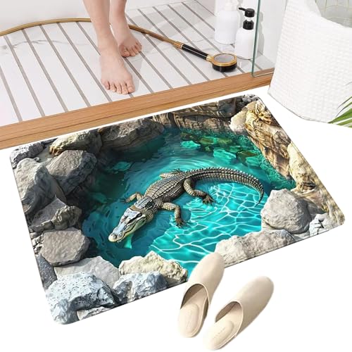 Tapis illusion flaque d'eau antidérapant pour cuisine et salon