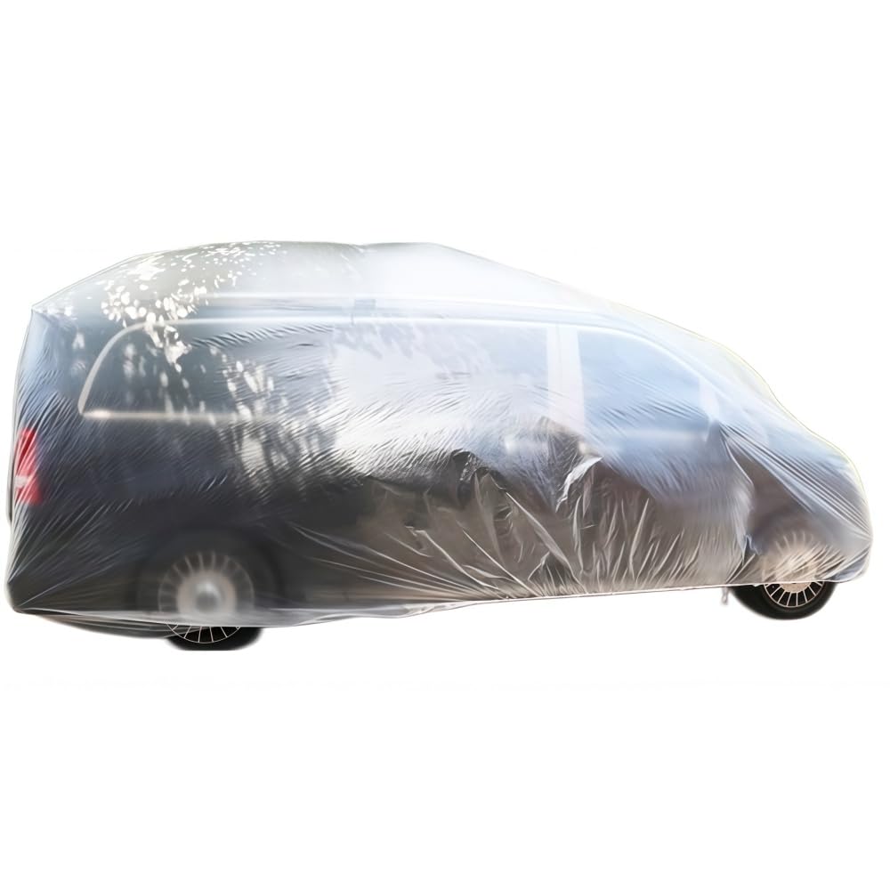 Disposable Car Cover for Mitsubishi L200 2019-2023,Rain Dust Garage Cover,Clear Plastic Car Cover with Elastic Band,Waterproof All Weather,for Outdoor Snow Rain Weather