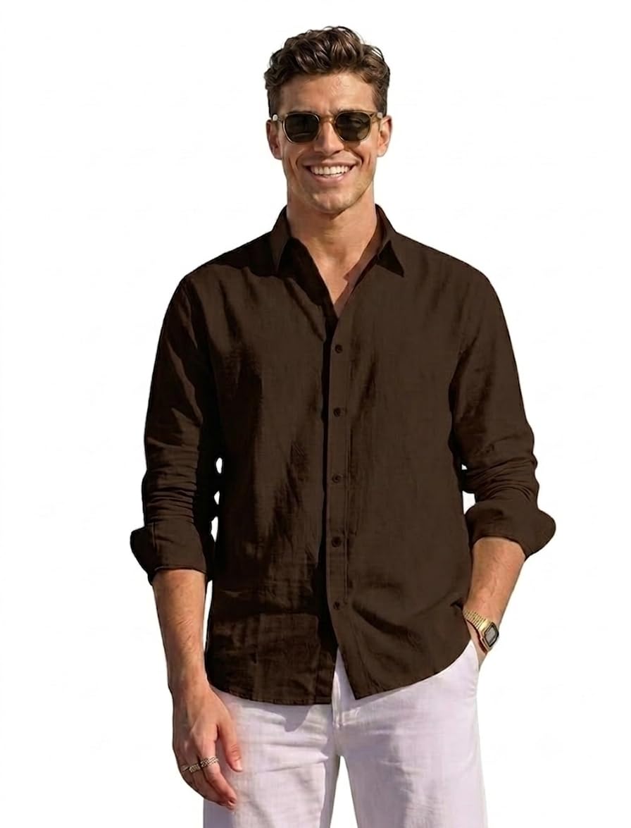 nexaflair Man's Shirt | Casual | Formal | Linen Febrick | Cotton | Regular Wear | Fit Shirt-picture-36