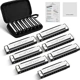 CONJURER 10 Hole Diatonic Blues Harmonica Set 7 Keys
