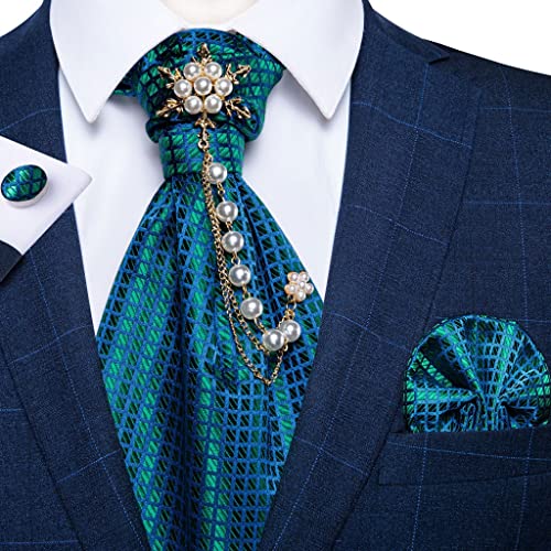 Corbata vintage de seda con set para traje formal de hombre