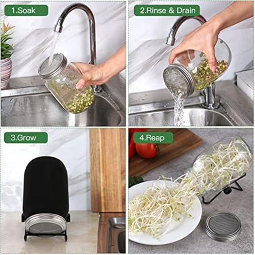 Kit de germinación de tarro con tapas de acero inoxidable de 86 mm pack de 8 5
