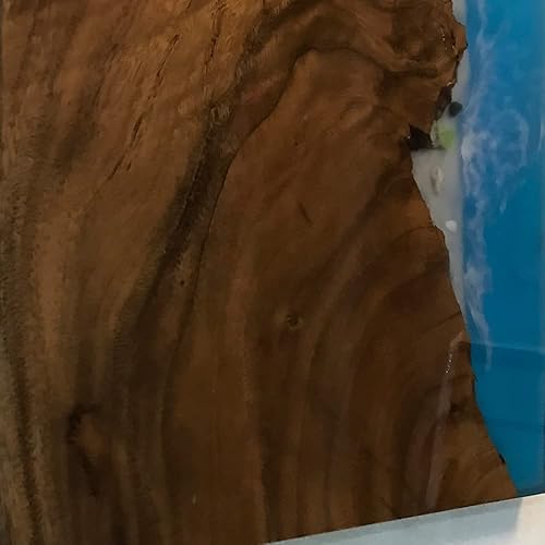 Miniatura 4 de Mesa de epoxi transparente, mesa de sofá con forma cuadrada, mesa auxiliar de resina de madera, mesa de centro de madera con borde natural para sala