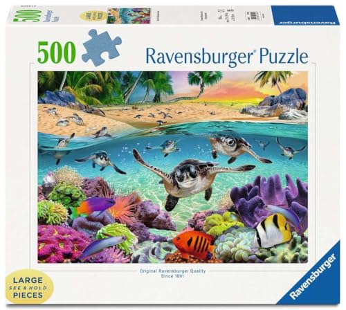 Ravensburger Puzzle 17456 - Meeresschildkröten - 500 Teile Large Pieces, Puzzlespaß mit größeren Puzzleteilen für die ganze Familie – Ansicht 1