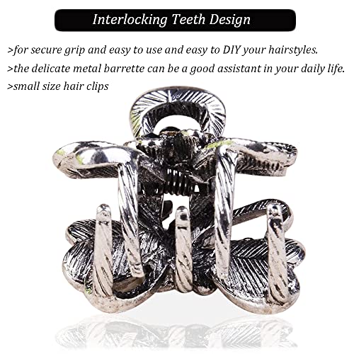 Ymrott 6 Pieces Crystal Rhinestone Claw Hair Clips Small Jaw Clamps Butterfly Vintage Metal Barrettes Hair Grippers For Girls And Women, Style C #TOP4