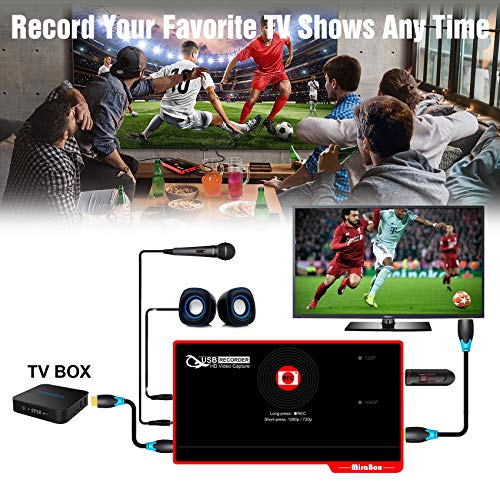 Mirabox USB HDMI Recorder Capture Card Box,Game Capture Recording 1080P HD Video from Xbox One/PS4/Nintendo Switch/Set Top Box/DSLR etc.Support Mic in - Thumbnail 4