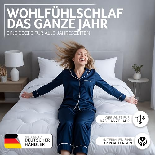 Gentle North Bettdecke 155x220 als Schlafdecke - Ganzjahresdecke für Allergiker geeignet - Weiche Steppdecke - Besonders Flauschig & waschbar bei 60°