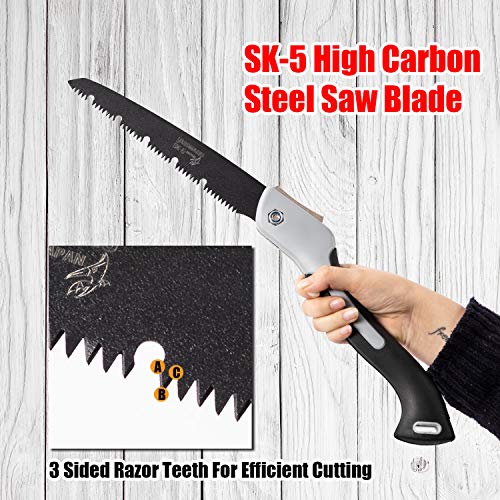 101/2 Inch Sk-5 Steel Blade Hand Pruning Saws， Heavy-Duty Folding Saw,Adjustable Woodworking Cutting Tools For Gardening, Camping, Hiking,Hunting, Tree Trimming #TOP4