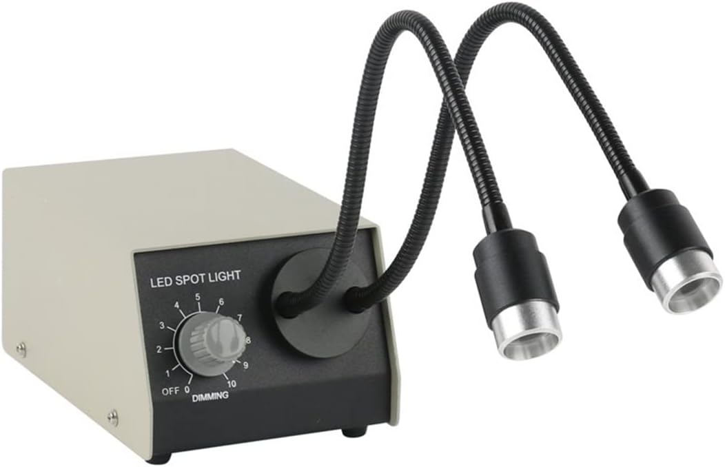 Microscope Accessories Kit 6W 6500K LED Lamp Adjustable Spot Light Fill Illuminator for Stereo Microscope Microscope Slides(2 in 1 D Set)