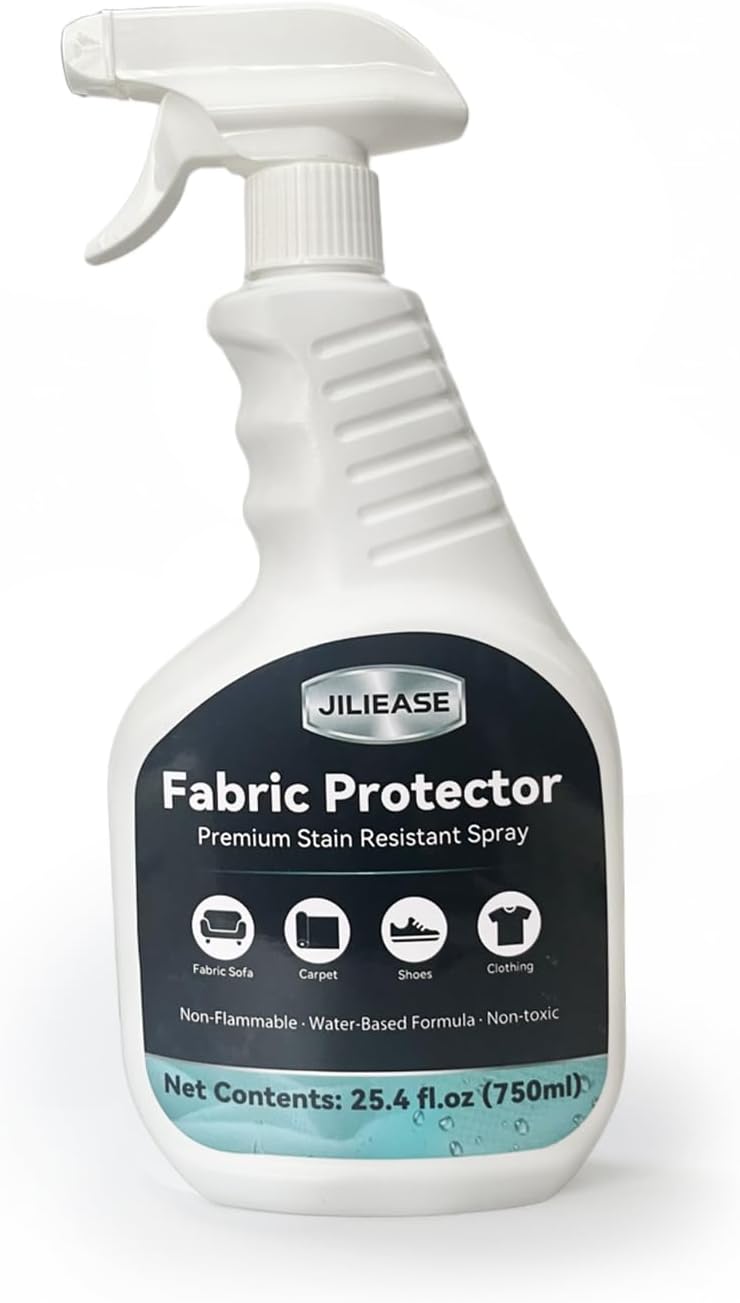 Fabric Protector & Stain Resistant Spray – Non-Toxic Water-Based Upholstery & Carpet Protector for Sofa, Couch, Chairs, Shoes, Rugs, Outdoor Furniture – Waterproof Stain Guard (25.4 Fl Oz)