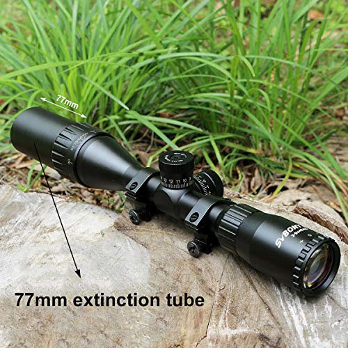 Svbony SV166 Mira Telescopica, 3-9x40 AO Riflescope Retícula Mil-Dot Torretas de Reinicio Cero 20mm Rieles Montar Únicamen - Color negrote para Actividades Deportivas