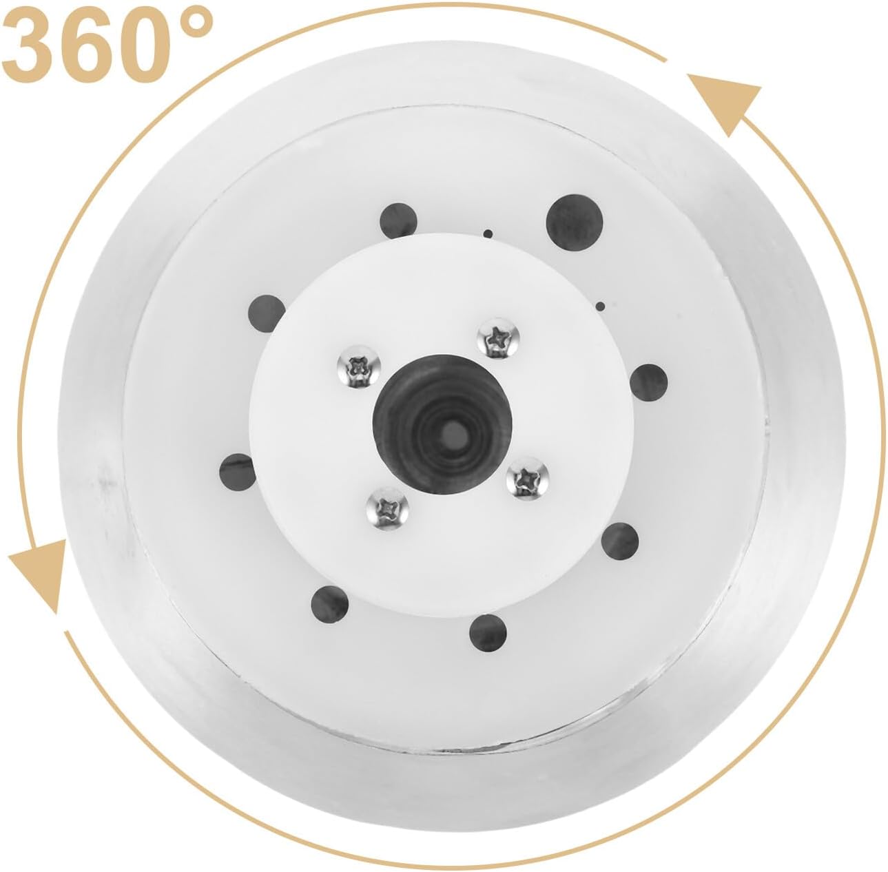 Flagpole Finial Ball Topper with 360° Wind-Resistant Rotation, Aluminum Alloy Smooth Top Ball with Built-in Pulley for Outdoor Flagpole Hardware Accessories