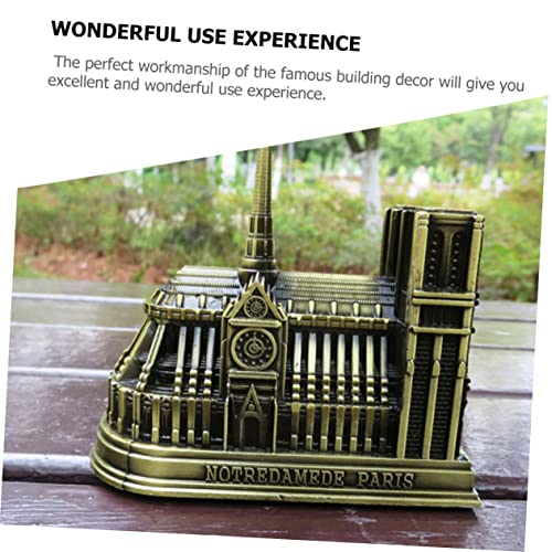 Miniatura de Notre Dame dorada para decoración de escritorio y salones de restaurante 5