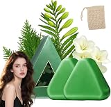 Zytuuob Champú en barra Nature Triangle natural, tratamientos de nutrición profunda, champús y jabones en barra, elimina la caspa, fortalece el cabello y reduce el encrespamiento. (2PCS)