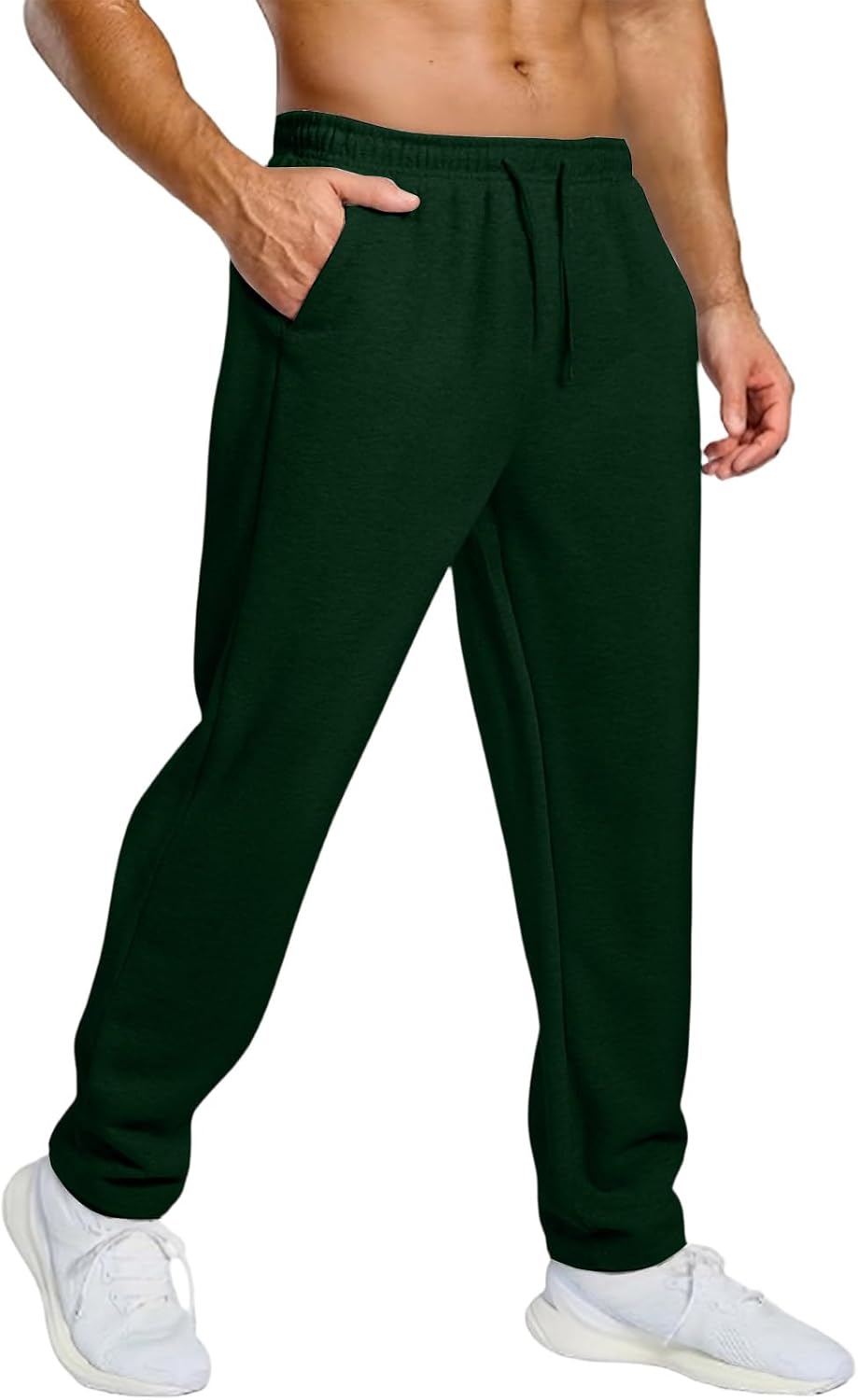 FQZWONG Men's Baggy Sweatpants Casual Straight Leg Pants Elastic Waist Athletic Joggers Soild Sweat Pants with Pockets