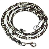 Activity4Dogs Hundeleine geflochten 3-Fach verstellbar 2m lang für große Hunde (braun-schwarz-weiß) Made in Germany
