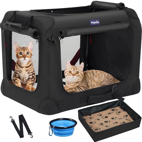 Petprsco Transportadora De Gato Extra Grande Para 2 Gatos, Cães Pequenos E Médios, Transportadora De
