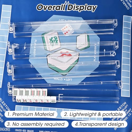Set de 4 Racks y Empujadores de Mahjong Acrílicos Transparentes miniatura 5