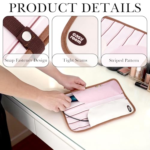 Bolso plegable para plancha de pelo portátil color rosa miniatura 3