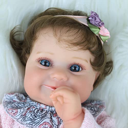 Reborn Baby Dolls Girl, 18" Realistic Newborn Baby Dolls With Soft Vinyl Silicone Full Body For Girls, Lifelike Real Life Baby Dolls With Feeding Kit Gift Box For Kids Age 3 + (Pink Skirt, 18 Inches) #TOP5