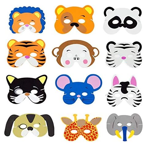 Alytimes Pack of 24 Assorted Party Favor Children's Foam Animal Masks Cover
